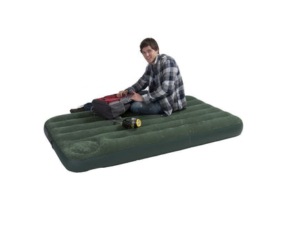 Saltea Gonflabila cu Kit de Reparatie IDL SLEEP WELL pentru 2 PERSOANE, Dimensiuni 203 x 152 x 22 cm, Accesorizata cu Pompa de Picior, Fabricata din material rezistent din PVC, IMPERMEABIL, acoperit cu catifea care va imbunatati calitatea somnului