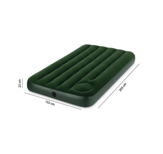 Saltea Gonflabila cu Kit de Reparatie IDL SLEEP WELL pentru 2 PERSOANE, Dimensiuni 203 x 152 x 22 cm, Accesorizata cu Pompa de Picior, Fabricata din material rezistent din PVC, IMPERMEABIL, acoperit cu catifea care va imbunatati calitatea somnului