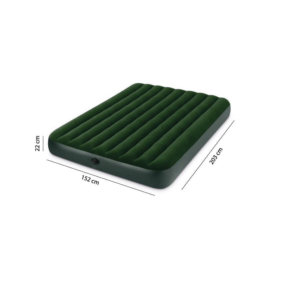 Saltea Gonflabila cu Kit de Reparatie IDL KING SLEEP WELL pentru 2 PERSOANE, Dimensiuni 203 x 152 x 22 cm, Accesorizata cu Pompa pe baterii, Fabricata din material rezistent din PVC, IMPERMEABIL, acoperit cu catifea care va imbunatati calitatea somnului