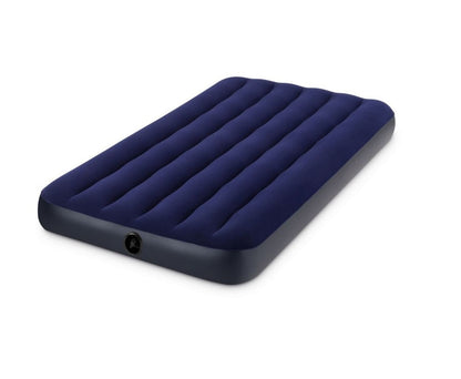 Saltea Gonflabila PREMIUM IDL DREAM WELL, Ideala pentru confortul unei singure persoane, Dimensiuni 191 x 99 x 22 cm, Design in tonuri albastre placute, Fabricata din PVC, IMPERMEABIL, acoperit cu catifea care va imbunatati calitatea somnului