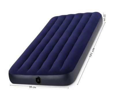 Saltea Gonflabila PREMIUM IDL DREAM WELL, Ideala pentru confortul unei singure persoane, Dimensiuni 191 x 99 x 22 cm, Design in tonuri albastre placute, Fabricata din PVC, IMPERMEABIL, acoperit cu catifea care va imbunatati calitatea somnului