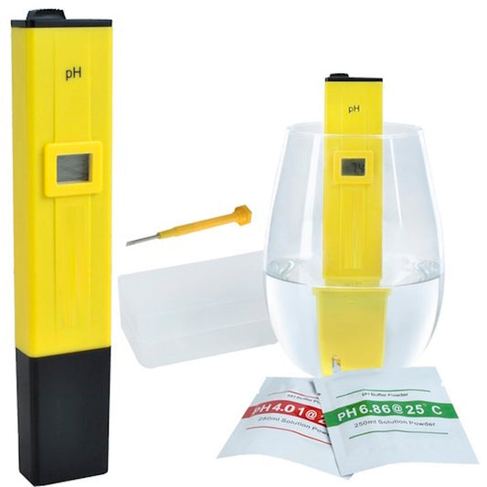 Tester Electronic PH apa idealStore, sistem Automatic Temperature Compensation, Rezultat Imediat, Gama Larga de Aplicatii inclusiv Acvarii si Piscine, include Baterii, Reactivi si Cutie de Depozitare