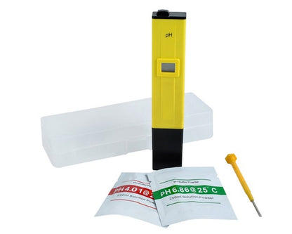 Tester Electronic PH apa idealStore, sistem Automatic Temperature Compensation, Rezultat Imediat, Gama Larga de Aplicatii inclusiv Acvarii si Piscine, include Baterii, Reactivi si Cutie de Depozitare