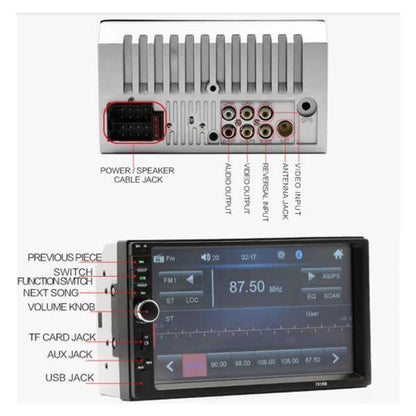 Player MP3/MP5 AUTO idealSTORE, Suport mini SD si Usb, Frecventa 20Hz  20KHz, Bluethoot, Intrare AUX, 2 DIN, Impedanta 4  8 Ohm, Iesire Subwoofer, Intrare camera mers inapoi, Microfon, Telecomanda si cablaj inclus