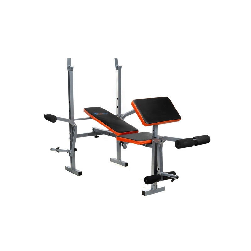 Banca Fitness Barbell Multifunctionala pentru Sport si Antrenament, Pliabila, Negru/Portocaliu