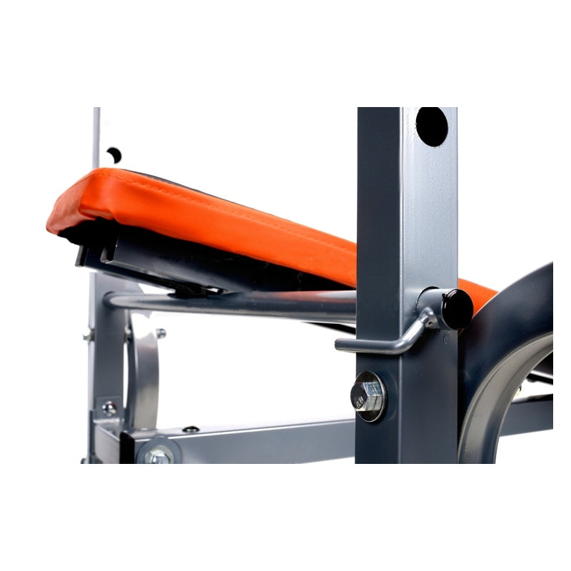 Banca Fitness Barbell Multifunctionala pentru Sport si Antrenament, Pliabila, Negru/Portocaliu