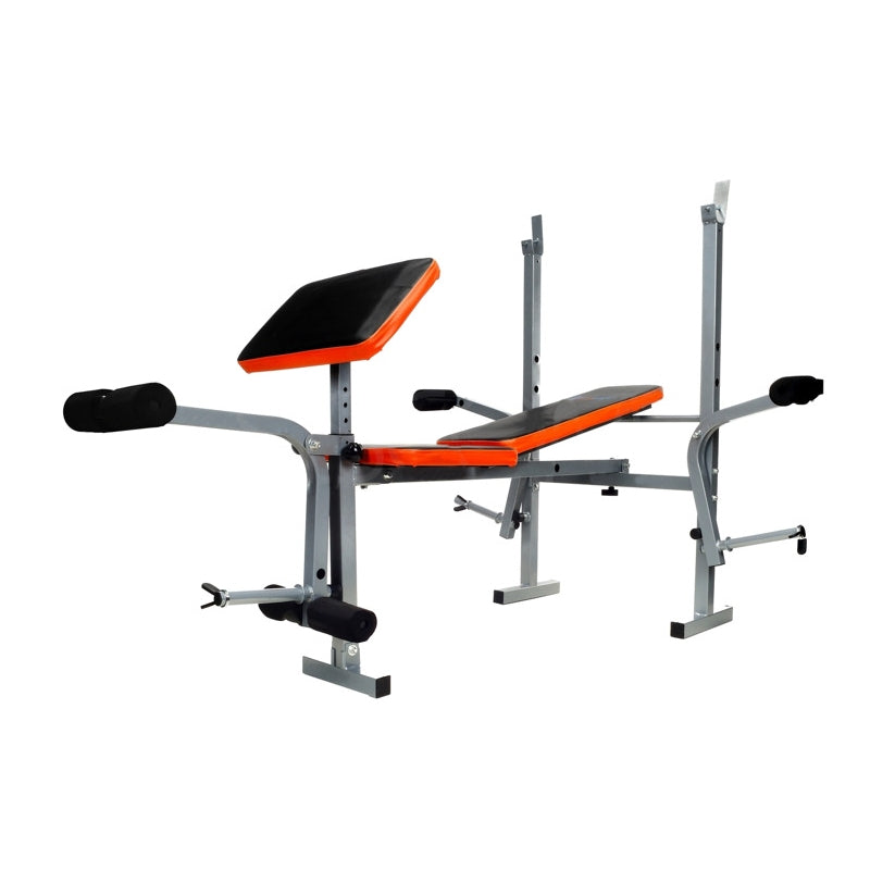 Banca Fitness Barbell Multifunctionala pentru Sport si Antrenament, Pliabila, Negru/Portocaliu
