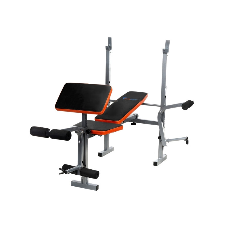 Banca Fitness Barbell Multifunctionala pentru Sport si Antrenament, Pliabila, Negru/Portocaliu