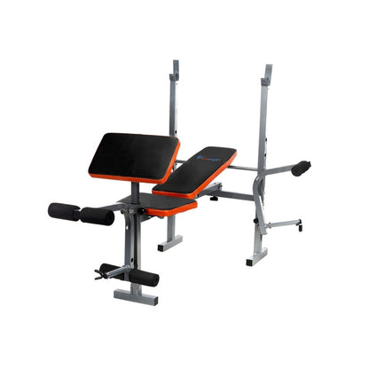 Banca Fitness Barbell Multifunctionala pentru Sport si Antrenament, Pliabila, Negru/Portocaliu