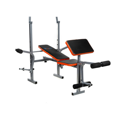 Banca Fitness Barbell Multifunctionala pentru Sport si Antrenament, Pliabila, Negru/Portocaliu