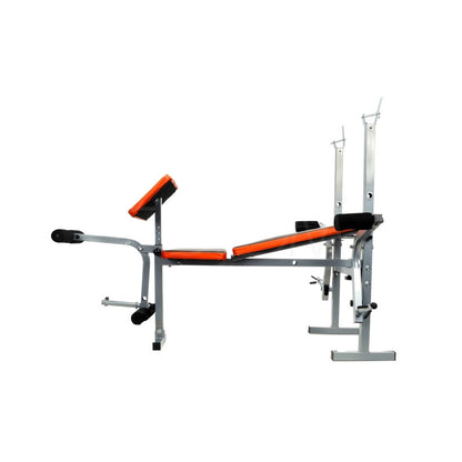 Banca Fitness Barbell Multifunctionala pentru Sport si Antrenament, Pliabila, Negru/Portocaliu