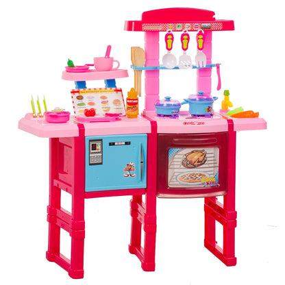 Bucatarie MULTIFUNCTIONALA IDL, SUPERCHEF STUDIO, 82 cm Inaltime, Cu Efecte luminoase si sonore, Dotata cu accesorii simbolice, Dezvolta la copii abilitatile motorice, imaginatia si creativitatea, Roz