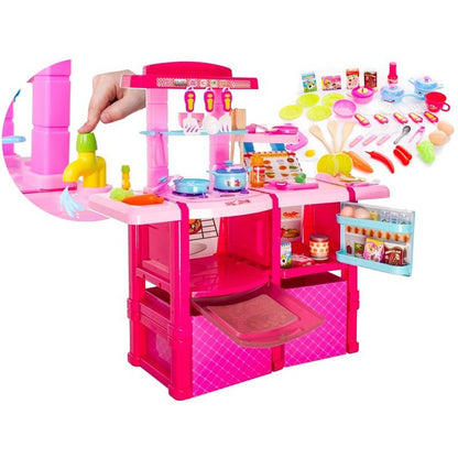 Bucatarie MULTIFUNCTIONALA IDL, SUPERCHEF STUDIO, 82 cm Inaltime, Cu Efecte luminoase si sonore, Dotata cu accesorii simbolice, Dezvolta la copii abilitatile motorice, imaginatia si creativitatea, Roz