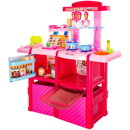 Bucatarie MULTIFUNCTIONALA IDL, SUPERCHEF STUDIO, 82 cm Inaltime, Cu Efecte luminoase si sonore, Dotata cu accesorii simbolice, Dezvolta la copii abilitatile motorice, imaginatia si creativitatea, Roz