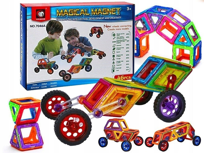 Set Joaca Constructie IDL Transformer cu 46 piese magnetice cu posibilitate de imbinare ce pot realiza poduri, case si vehicule, ideale pentru o distractie de neuitat alaturi de cei mici si prieteni