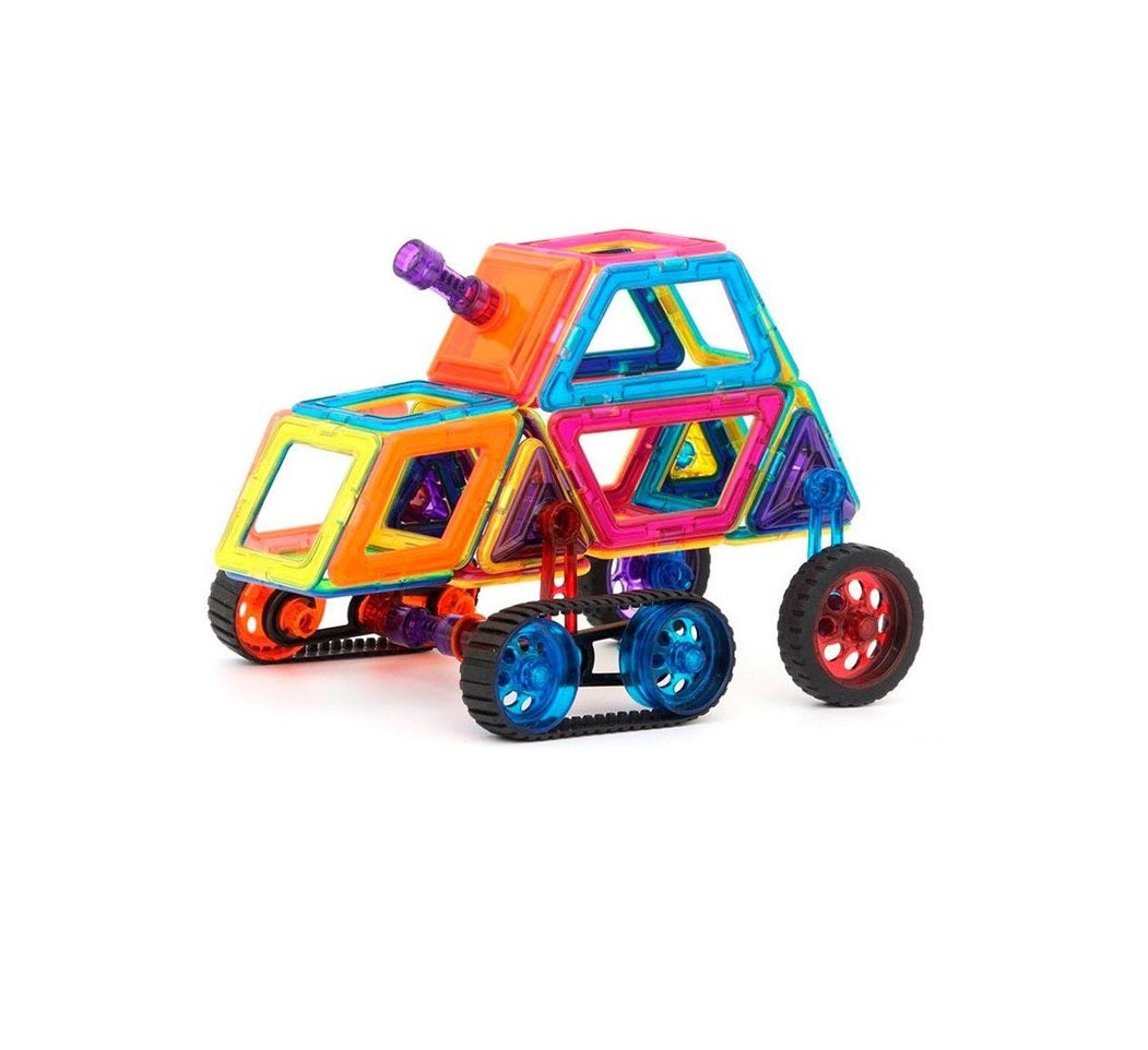 Set Joaca Constructie IDL Transformer cu 46 piese magnetice cu posibilitate de imbinare ce pot realiza poduri, case si vehicule, ideale pentru o distractie de neuitat alaturi de cei mici si prieteni