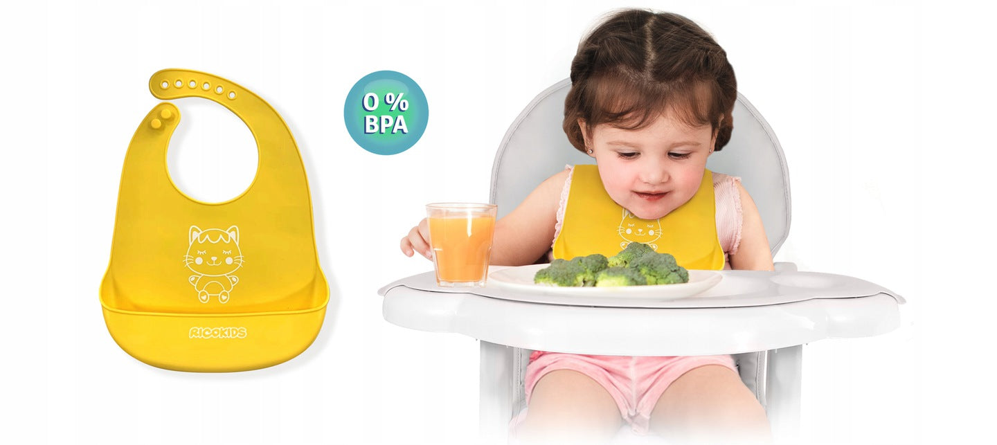 Scaun de Hranire 5in1 RicoKids idealStore, 6-36 Luni, Centuri de Siguranta in 5 Puncte, Reglarea Inclinarii, Tava Detasabila, Roti Detasabile, Material Rezistent, Babetica, Gri