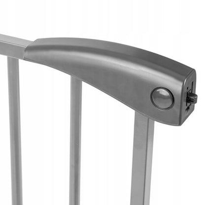 Poarta de Siguranta idealStore Safety Gate pentru Scari, dimensiuni ajustabile 75 - 117 cm, Fabricata din Otel, culoare Gri