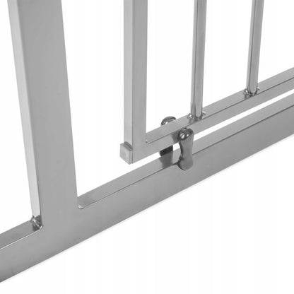 Poarta de Siguranta idealStore Safety Gate pentru Scari, dimensiuni ajustabile 75 - 117 cm, Fabricata din Otel, culoare Gri