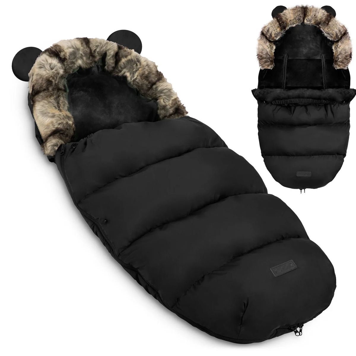 Sac de Dormit 4in1 idealSTORE, Blanita Moale Detasabila, Captusit, Material Antialergic, Rezistent la Apa si Vant, instalare Carucior si Sanie, Material Respirabil, Culoare Negru