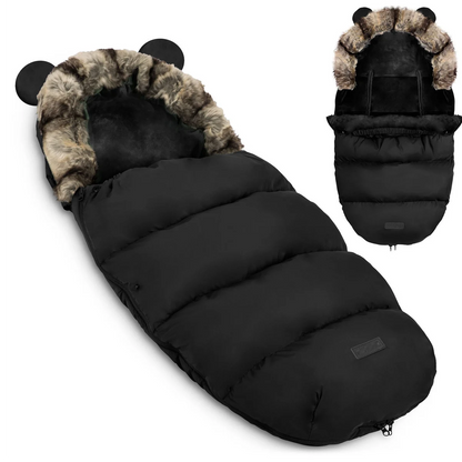 Sac de Dormit 4in1 idealSTORE, Blanita Moale Detasabila, Captusit, Material Antialergic, Rezistent la Apa si Vant, instalare Carucior si Sanie, Material Respirabil, Culoare Negru