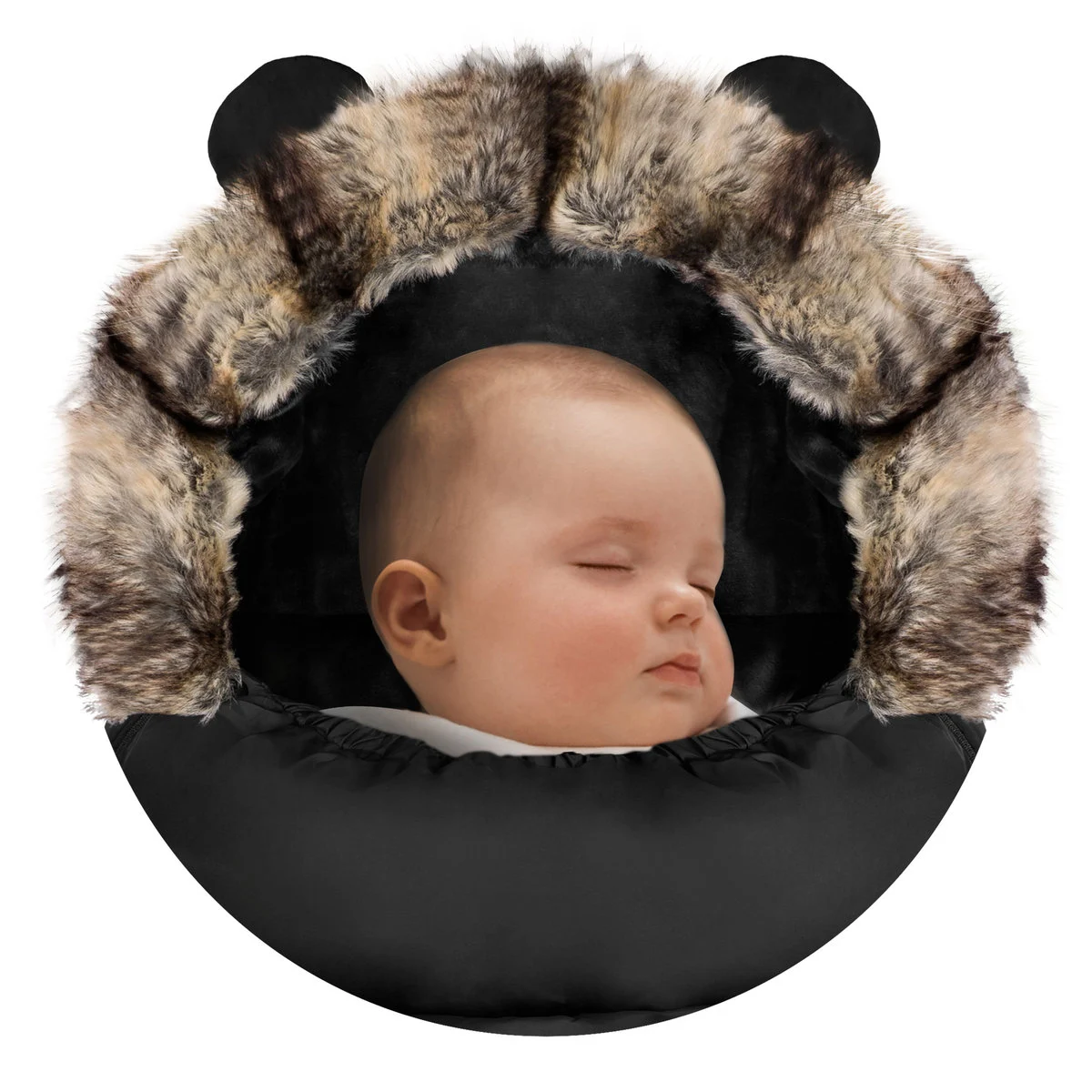 Sac de Dormit 4in1 idealSTORE, Blanita Moale Detasabila, Captusit, Material Antialergic, Rezistent la Apa si Vant, instalare Carucior si Sanie, Material Respirabil, Culoare Negru