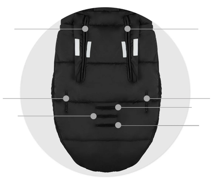 Sac de Dormit 4in1 idealSTORE, Blanita Moale Detasabila, Captusit, Material Antialergic, Rezistent la Apa si Vant, instalare Carucior si Sanie, Material Respirabil, Culoare Negru