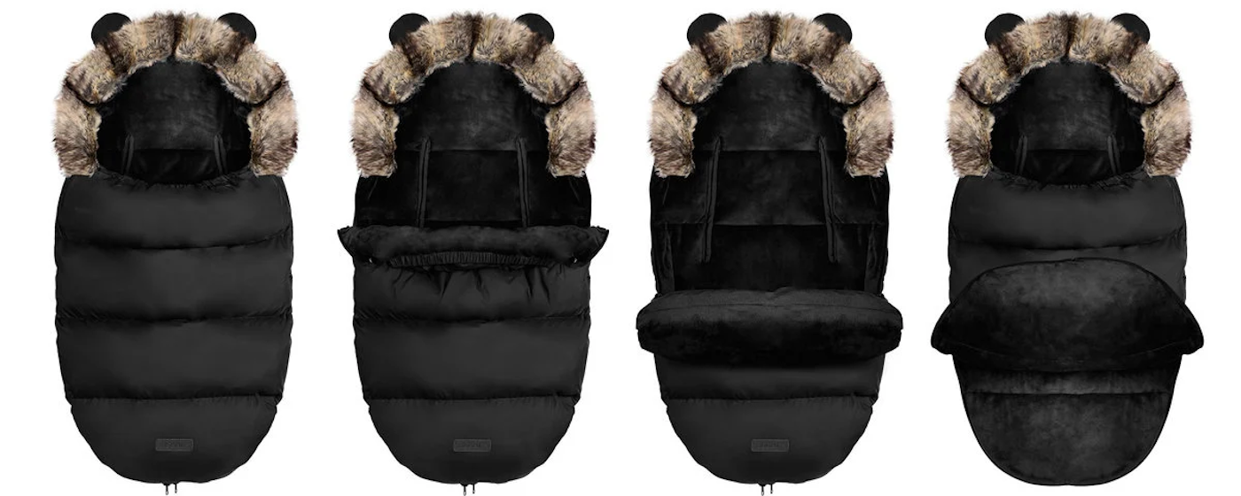 Sac de Dormit 4in1 idealSTORE, Blanita Moale Detasabila, Captusit, Material Antialergic, Rezistent la Apa si Vant, instalare Carucior si Sanie, Material Respirabil, Culoare Negru