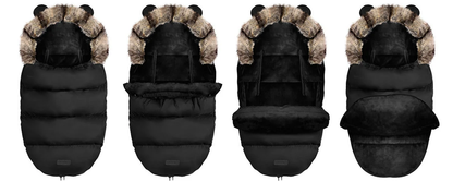 Sac de Dormit 4in1 idealSTORE, Blanita Moale Detasabila, Captusit, Material Antialergic, Rezistent la Apa si Vant, instalare Carucior si Sanie, Material Respirabil, Culoare Negru