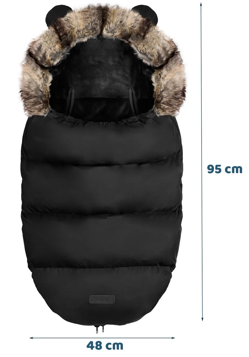 Sac de Dormit 4in1 idealSTORE, Blanita Moale Detasabila, Captusit, Material Antialergic, Rezistent la Apa si Vant, instalare Carucior si Sanie, Material Respirabil, Culoare Negru