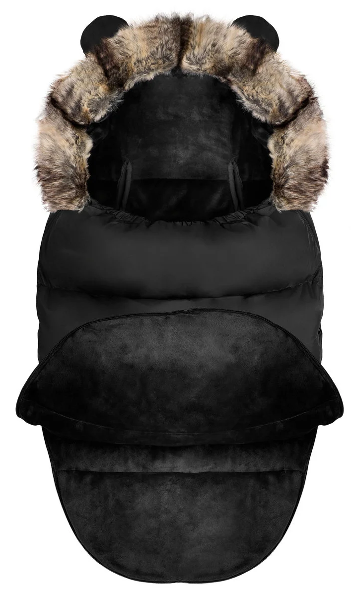 Sac de Dormit 4in1 idealSTORE, Blanita Moale Detasabila, Captusit, Material Antialergic, Rezistent la Apa si Vant, instalare Carucior si Sanie, Material Respirabil, Culoare Negru