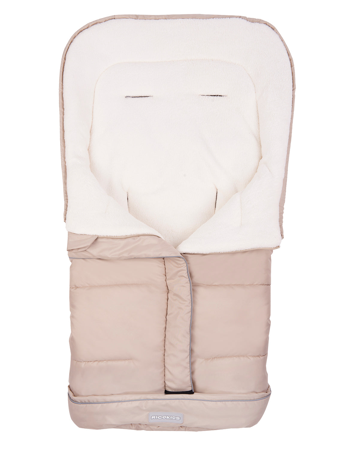 Sac de Dormit 2in1 BABY SLEEP idealStore, Dimensiune Reglabila 96 x 45 cm, Impermeabil, Izolat din Plus, Material Rezistent, Tesatura Moale, Bej