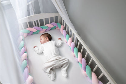 Protectie Laterala pentru Patut Bumper Rico idealSTORE, Lungime 3 m, Material moale, Placut la atingere, Protejeaza impotriva curentilor de aer si a loviturilor, Antialergic