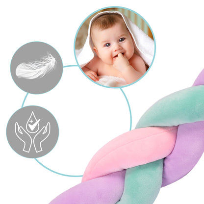 Protectie Laterala pentru Patut Bumper Rico idealSTORE, Lungime 3 m, Material moale, Placut la atingere, Protejeaza impotriva curentilor de aer si a loviturilor, Antialergic