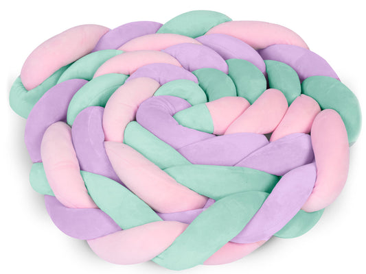 Protectie Laterala pentru Patut Bumper Rico idealSTORE, Lungime 3 m, Material moale, Placut la atingere, Protejeaza impotriva curentilor de aer si a loviturilor, Antialergic