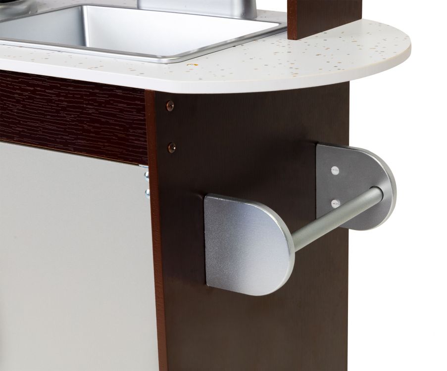 Bucatarie Profesionala din Lemn Pentru Copii Luxury Kitchen idealSTORE, Include Cuptor Frigider Dulap, Aragaz echipat cu butoane Ustensile de bucatarie, Structura solida, Microunde, Perfect pentru un mic bucatar