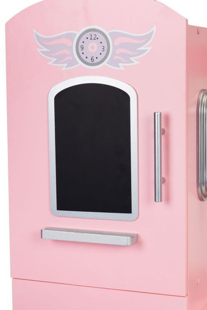 Bucatarie din lemn ecologic, fara margini ascutite 'ISP Pink Heart Kitchen ', 88 CM Inaltime, Telefon, Multiple Locuri Depozitare, Gold