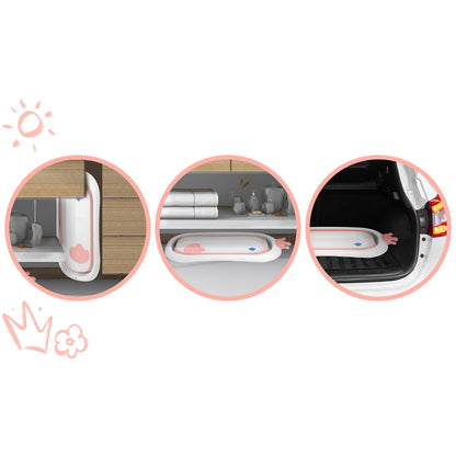 Cadita pentru Bebelusi Baby BathTub idealStore, Pliabila, Perna Inclusa Detasabila, Dop cu Senzor de Temperatura, Picioare Solide, Finisaj Antiderapant, Design Erconomic, Sarcina Maxima 45 kg, Roz