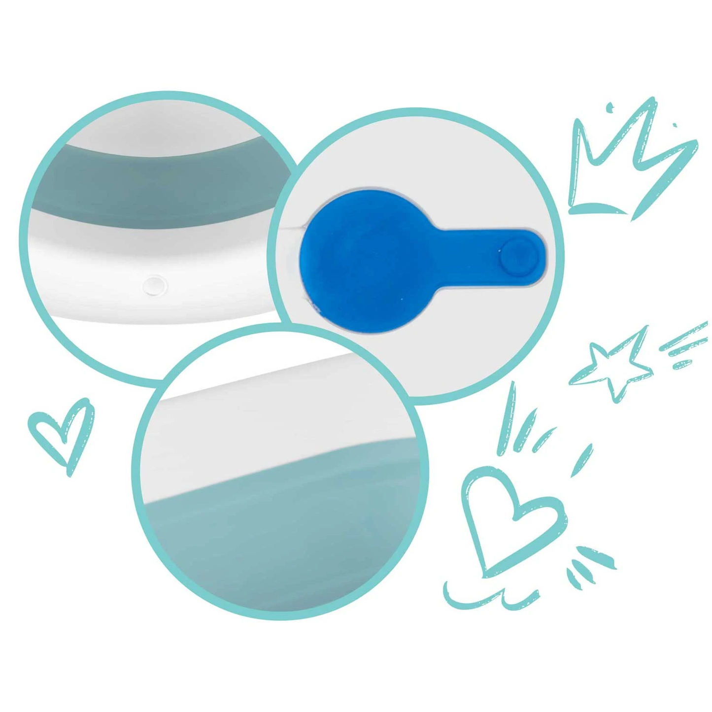 Cadita cu Termometru LCD pentru Bebelusi SuperBath idealSTORE, Pliabila, Dop cu Senzor de Temperatura, Picioare Solide, Finisaj Antiderapant, Design Ergonomic, Sarcina Maxima 45 kg, Blue