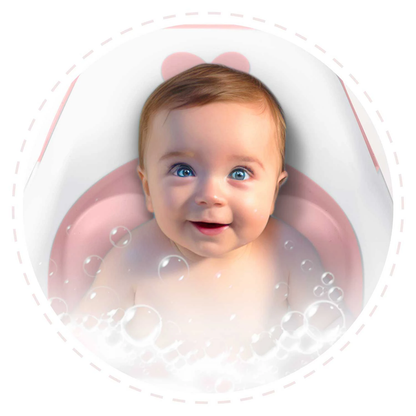 Suport cadita baie bebelusi idealSTORE, Prindere in ventuze, Insertie anti-alunecare, Universal, Poate fi folosit la orice model de cadita, Design ergonomic, Montaj rapid, Roz