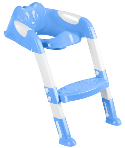 Reductor WC Copii idealSTORE, inaltime Reglabila, o Treapta, Picioare Anti-Alunecare, Greutate Maxima 50 kg, Scara Detasabila, Ergonomic, Pliabil, Culoare Albastru