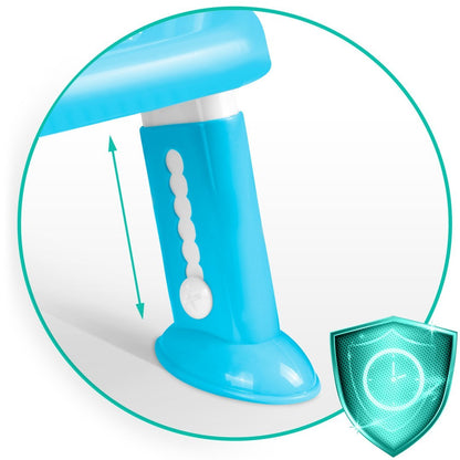 Reductor WC Copii idealSTORE, inaltime Reglabila, o Treapta, Picioare Anti-Alunecare, Greutate Maxima 50 kg, Scara Detasabila, Ergonomic, Pliabil, Culoare Turcoaz
