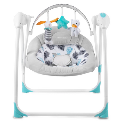 Balansoar Multifunctional cu Melodii idealStore LuxuryCollections, 5 Viteze de Balansare, 10 Cantece, Temporizator, Centuri de Siguranta, Spatar Reglabil, Greutate Maxima 9 Kg, Gri