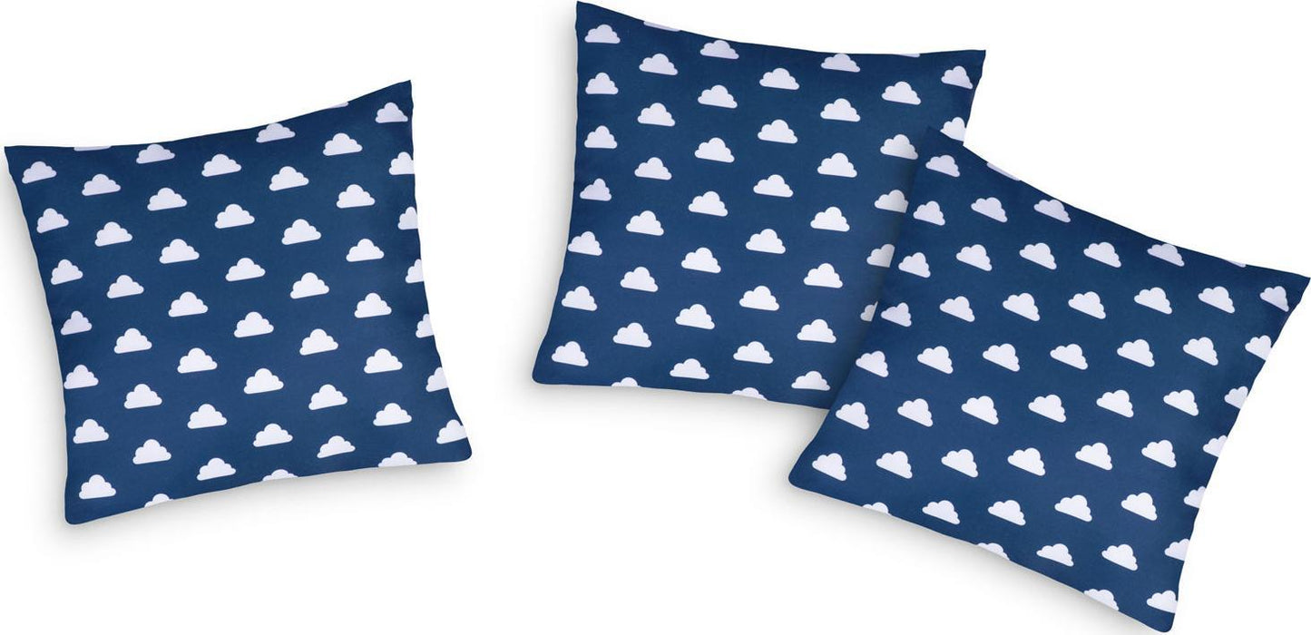 Cort de Joaca cu Lumini idealStore TIPI, model Tipi, Bumbac Natural, cu Perne, Covoras Izolator, Structura Stabila, Pereti Glisanti, Husa de Depozitare, culoare Albastru Alb