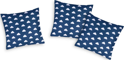 Cort de Joaca cu Lumini idealStore TIPI, model Tipi, Bumbac Natural, cu Perne, Covoras Izolator, Structura Stabila, Pereti Glisanti, Husa de Depozitare, culoare Albastru Alb