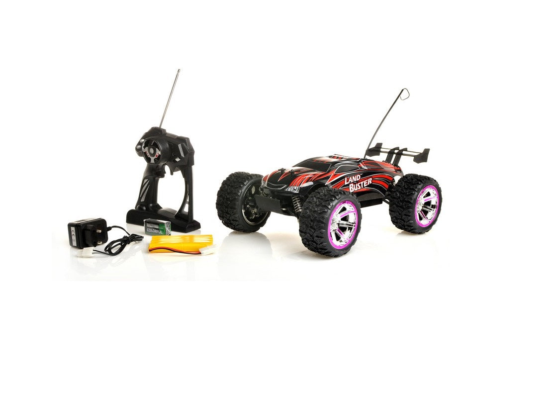 Masinuta cu Telecomanda si Suspensii special concepute, independente si flexibile OFF-ROAD idealRED LAND BUSTER, Scara 1:12, Dimensiuni 34 x 22 x 15 cm, Manevrabilitate ridicata, Viteza de pana la 25 km/h, Permite sa dezvoltati abilitati manuale