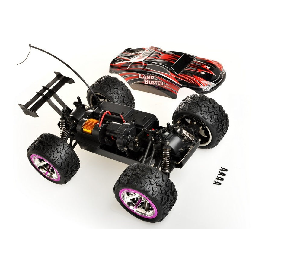 Masinuta cu Telecomanda si Suspensii special concepute, independente si flexibile OFF-ROAD idealRED LAND BUSTER, Scara 1:12, Dimensiuni 34 x 22 x 15 cm, Manevrabilitate ridicata, Viteza de pana la 25 km/h, Permite sa dezvoltati abilitati manuale