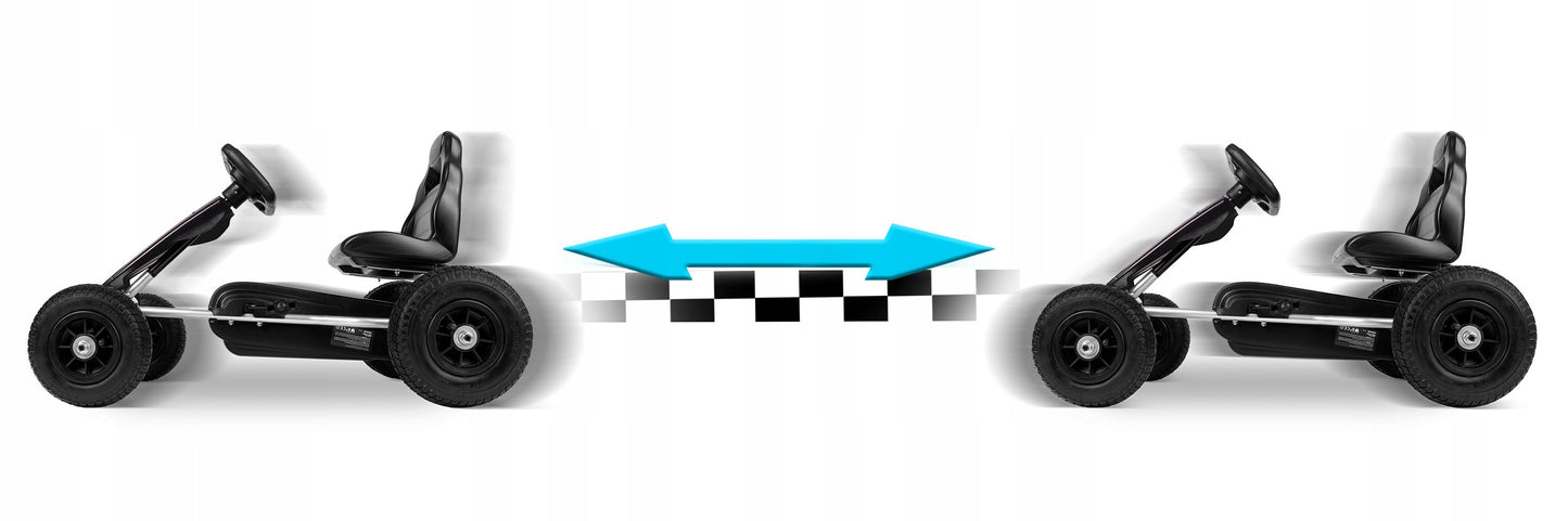 Kart Profesional Go Kart idealstore, Dimensiuni 48x82x46, Scaun Reglabil, Roti Mari, Volan Confortabil, Cadru Otel, Lant de Distributie, Directie Inainte-Inapoi, Greutatea Maxima 30 kg