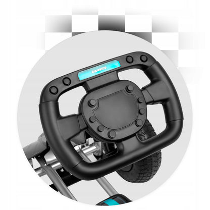 Kart Profesional Go Kart idealstore, Dimensiuni 48x82x46, Scaun Reglabil, Roti Mari, Volan Confortabil, Cadru Otel, Lant de Distributie, Directie Inainte-Inapoi, Greutatea Maxima 30 kg