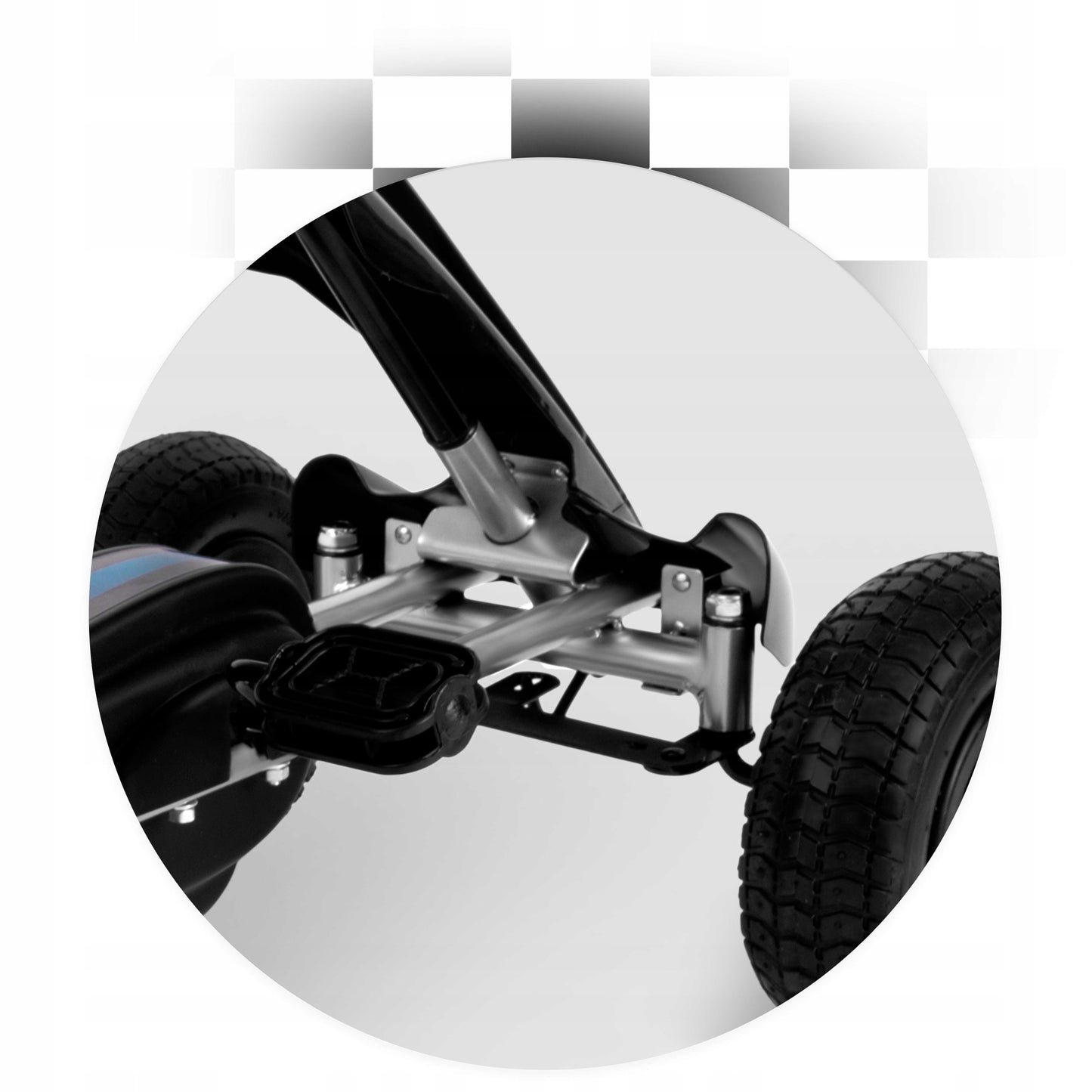 Kart Profesional Go Kart idealstore, Dimensiuni 48x82x46, Scaun Reglabil, Roti Mari, Volan Confortabil, Cadru Otel, Lant de Distributie, Directie Inainte-Inapoi, Greutatea Maxima 30 kg